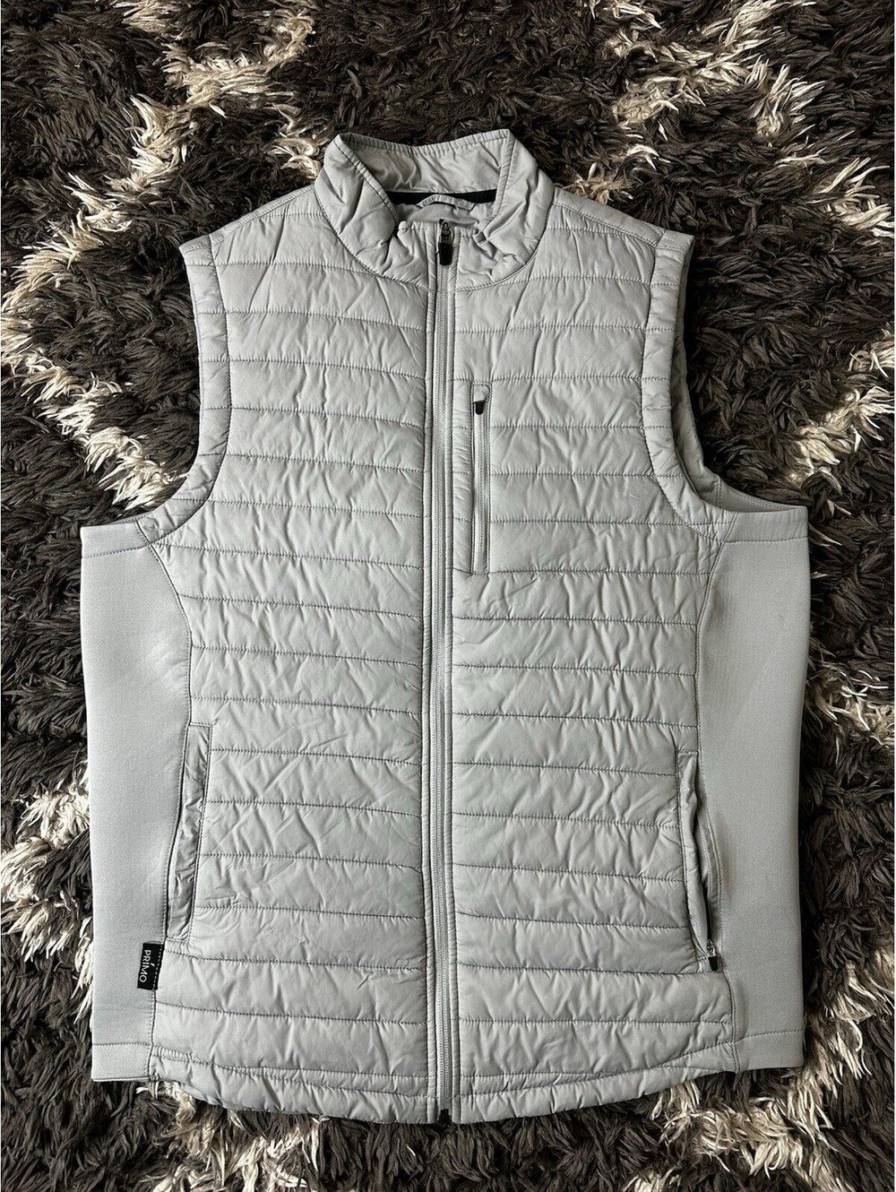 Primo Golf Puffer Vest Mens Large Gray Full Zip Lightweight Outerwear